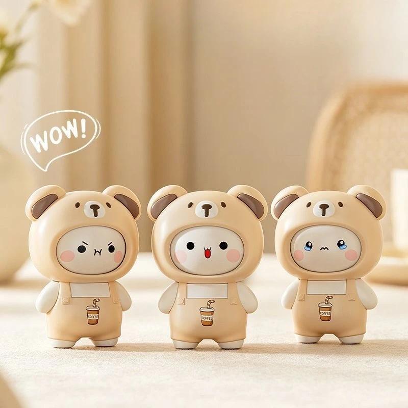 Original Bubu Dudu Change Face Figure Toy Keychain Pendant Doll Panda Bear Anime Figures Ornament Bag Decoration Gift