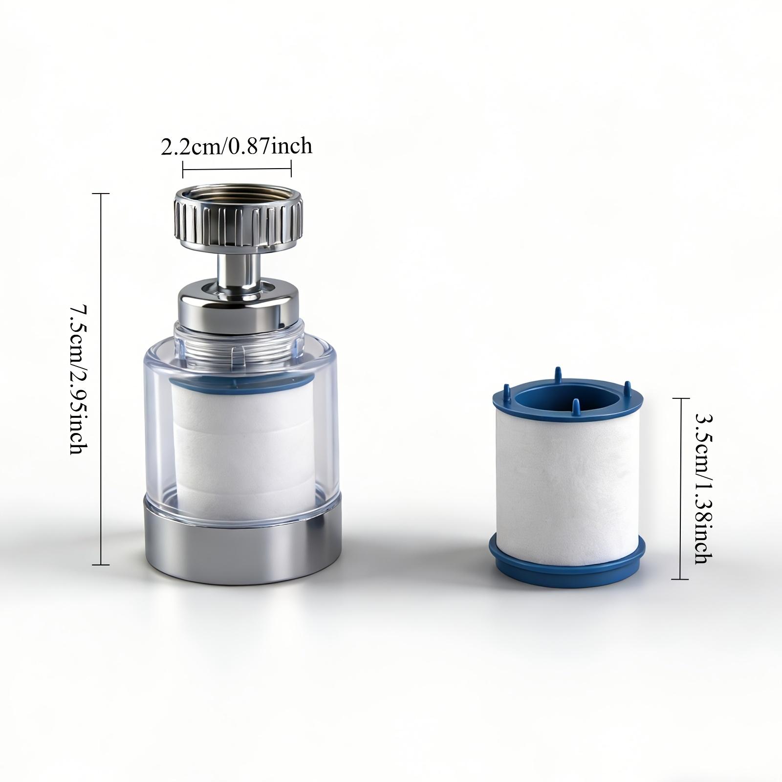 1 PC Faucet Equipped with 4 Replaceable Filter Cartridge, Splash-Resistant Faucet Spout with a Filter, Rotary Water Filter Extension for Faucets, Water Purification System for Kitchen And Bathroom