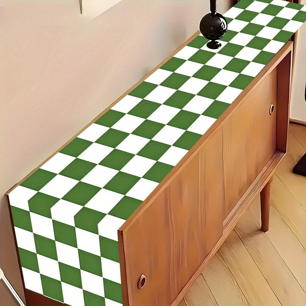 1 piece, racing track fashion table runner, rectangular black and white checkered racing track table runner tablecloth – racing party tablecloth decoration