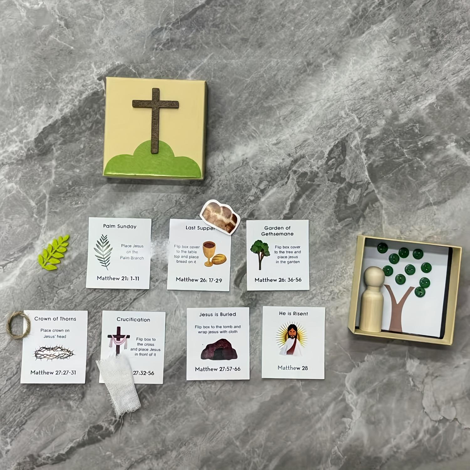 Jesus Holy Week Gift Box, Faith-Based Home Decor, Gethsemane Garden & Palm Sunday Bible Verses, Inspirational Bible Figurines, Easter Christmas Gifts