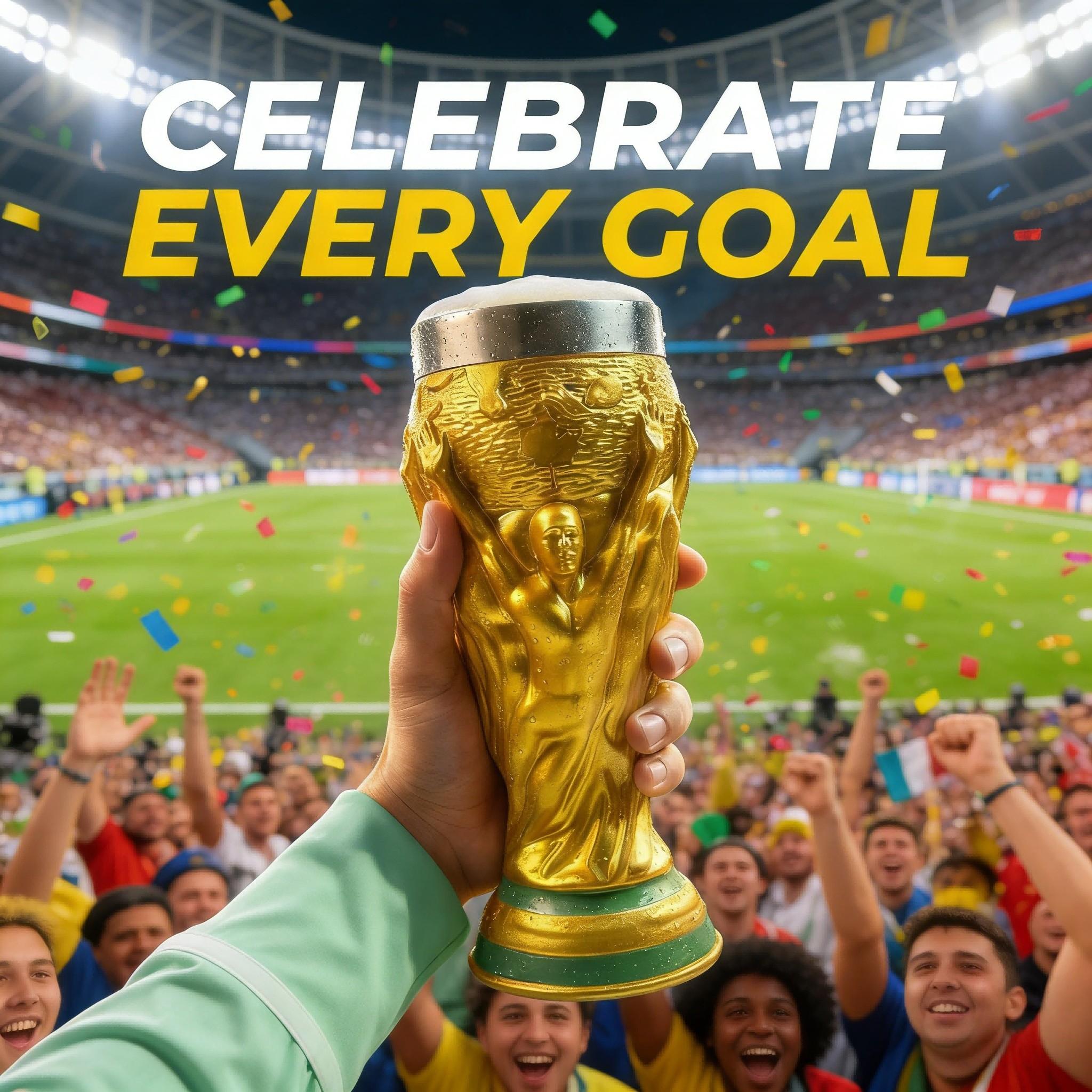 2026 Summer Soccer Award Wine Glass, Collectible Decor for Us-Canada-Mexico Fans, Durable Trophy Shape, Perfect Gift for Sports Enthusiasts