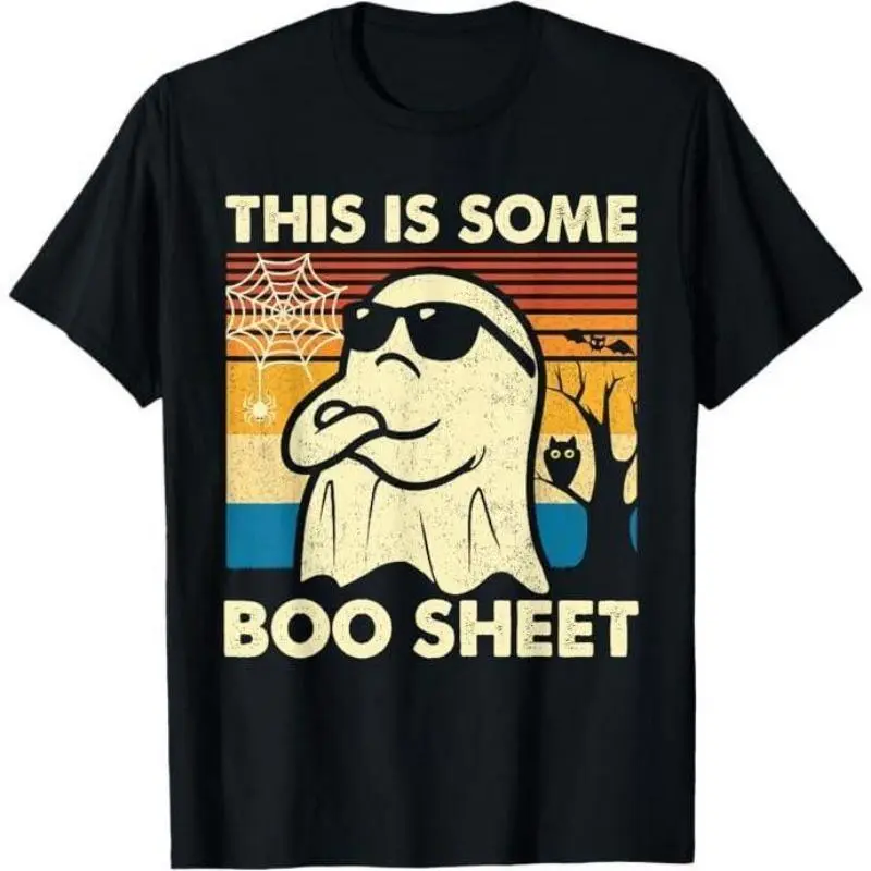 Funny Halloween Shirts For Men, This is Some Boo Sheet Ghost Retro Funny Halloween Men Women T-Shirt Menswear - Available from size S to 5XL Black-Hoodie-front Black-Sweatshirt-front