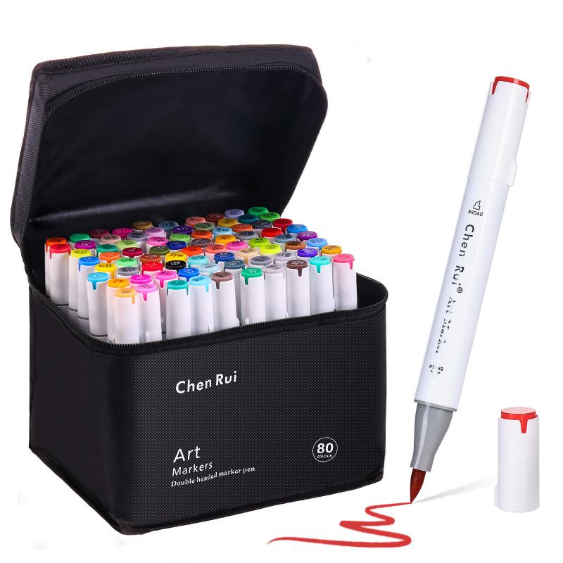48/60/80/120/168 Colors Alcohol Markers Set, Marker Pen Set, With Bleeding-Proof Drawing Mat, Brush&ChiselDual Tips Art Markers for Coloring,Sketching,Card Making and DIY Patinting-for Adults and Students -Refillable