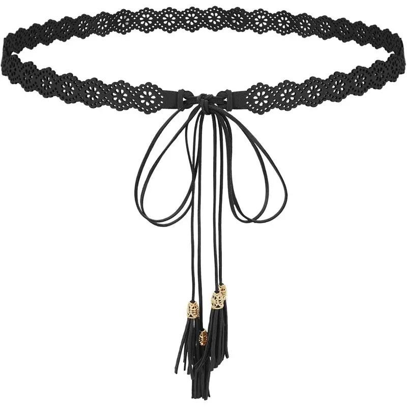 Women's Boho Braided Tassel Belt Vintage Western Ethnic Waist Rope
