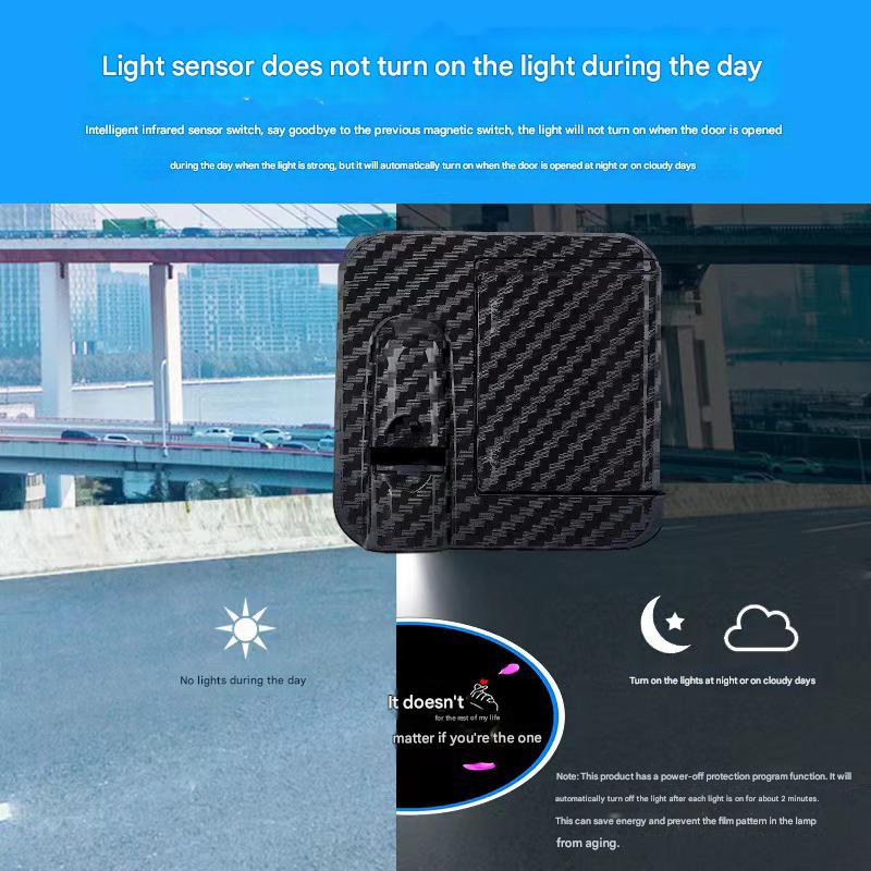 Car Door Projector Lights, Wireless LED Welcome Light, Auto On/Off Sensor Courtesy Lamp, Easy Install Stick-On Car Door Light, Universal Fit Interior Accessories (1 Pair)