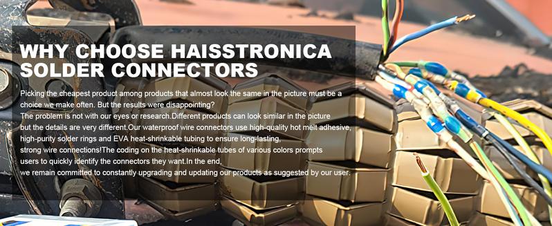 haisstronica Solder Seal Wire Connectors,Marine Grade Heat Shrink Wire Connectors-Heat Shrink Butt Connectors-Butt Splice Wire Connectors for Stereo, Electrical with Corrosion and Weatherproof,Father's Day Gift