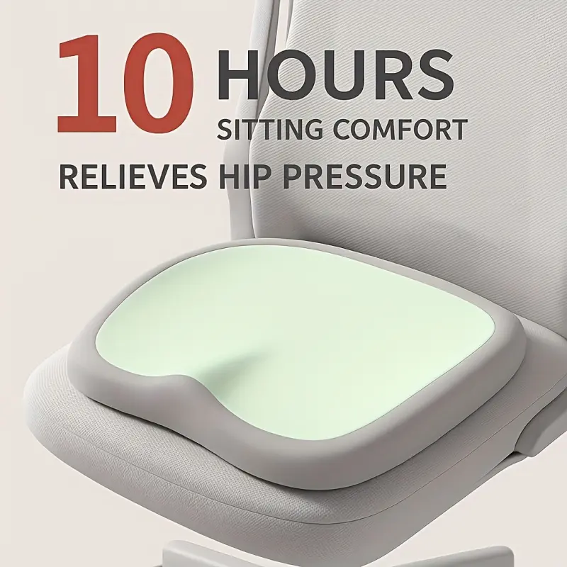 Ergonomic memory foam cushion, suitable for long periods of sitting--adjustable hip and waist support pad--portable chair cushion, suitable for office, car, and home--soft and stress-relieving for office chairs