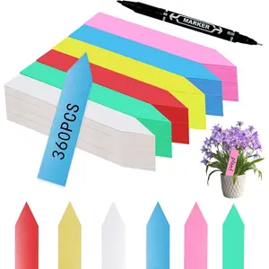 Plant Markers Garden Labels 360 Pcs Plastic Plant Labels Name Tags with Permanent Marking Pen for Seedlings Outdoor Nursery Garden Identification Stakes Tags Pot Marker 6 Colors