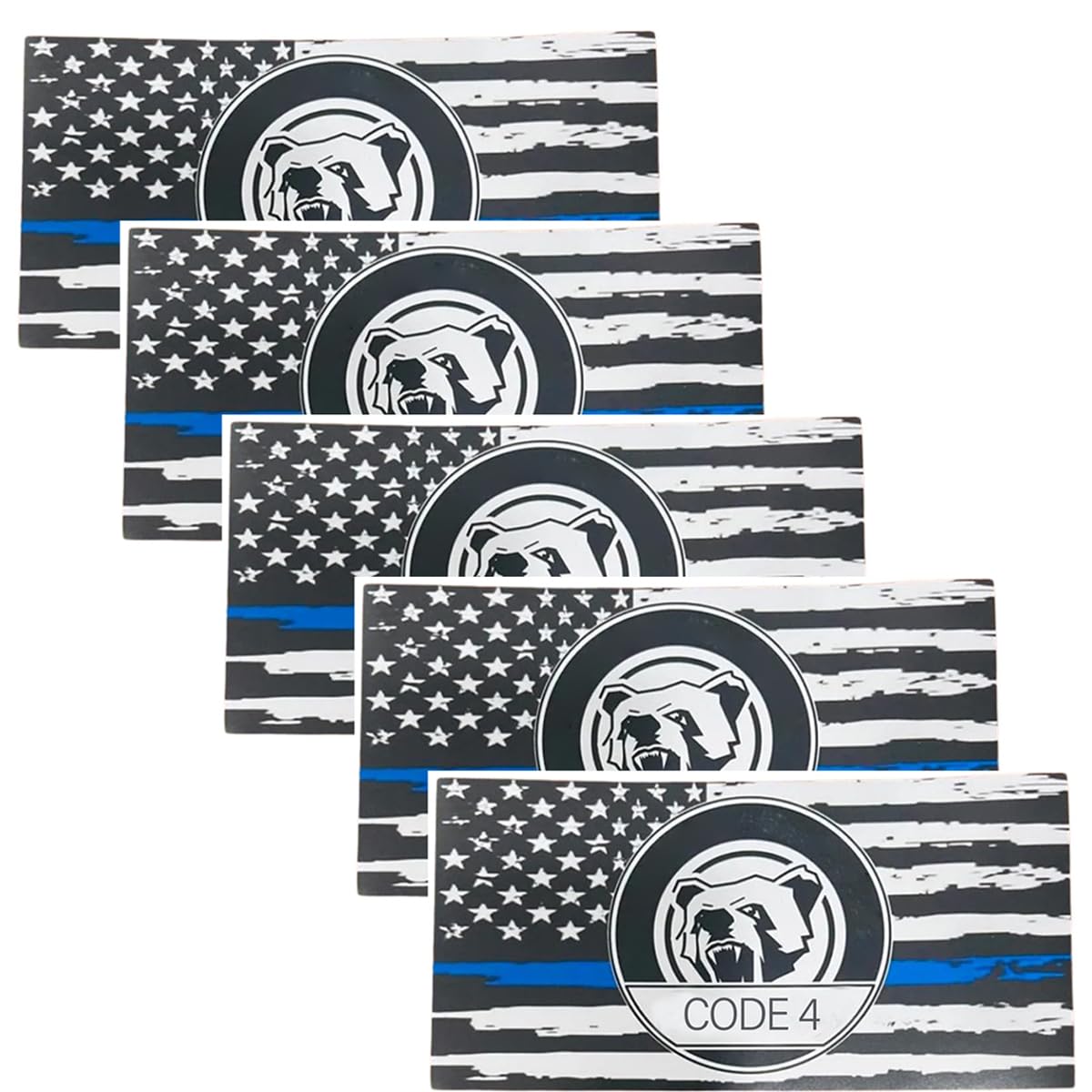 Thin Blue Line American Flag Vinyl Stickers – 3-Pack, Police Support Decals