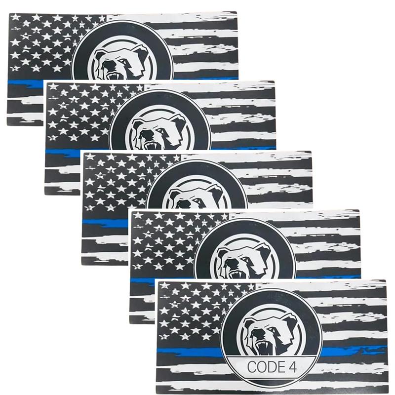 10 Packs Thin Blue Line Sticker - Code 4, Thin Line Flag Car Decal, Police Support Stickers - American Flag Thin Blue Line Decal for Cars, Trucks, Windows, Laptops