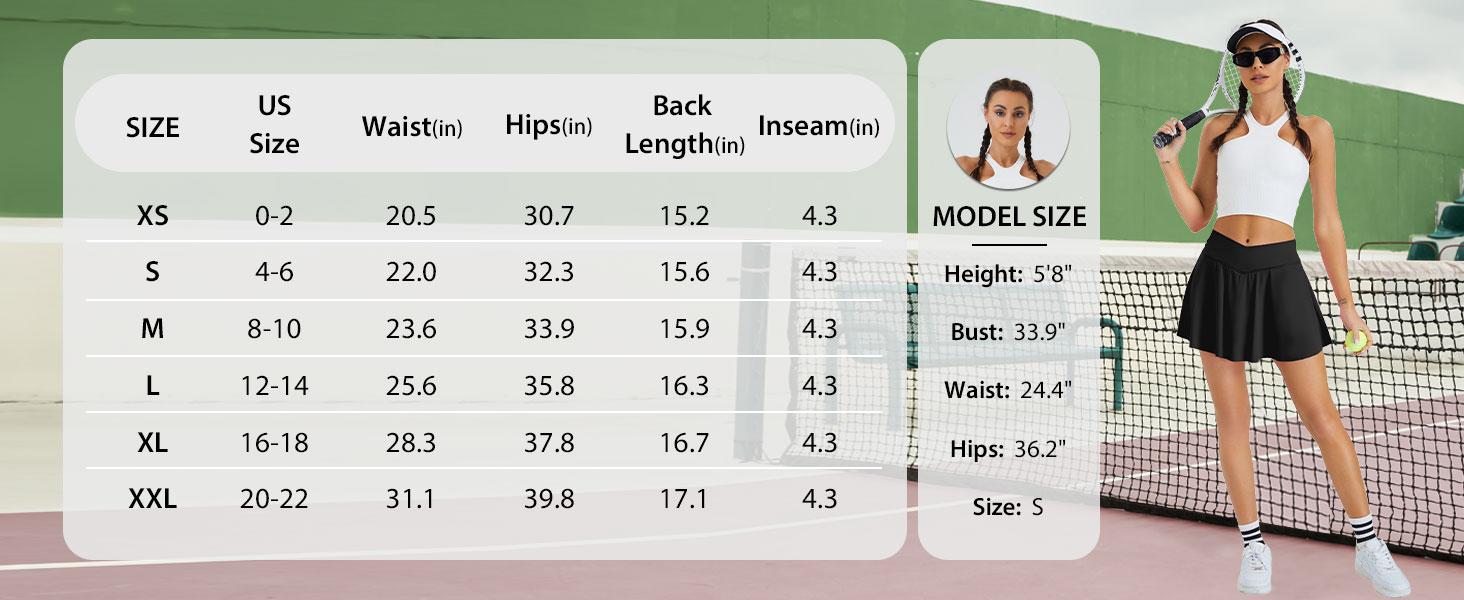 Womens Tennis Skirt with Pockets Shorts Crossover High Waisted Athletic Skorts Skirts for Golf Running Workout