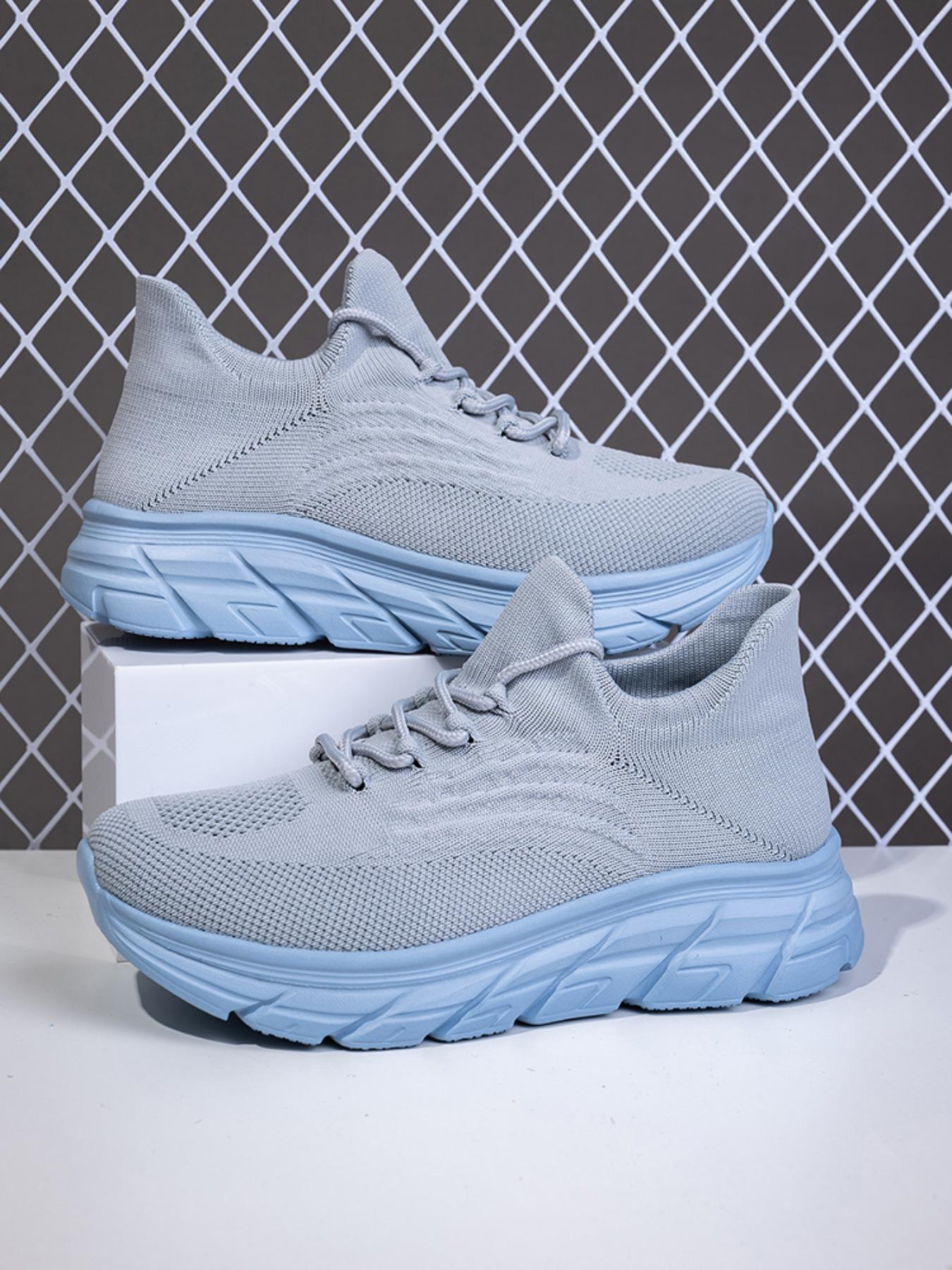 Women's Solid Color Mesh Breathable Lightweight Fashionable Running Shoes, Casual Comfortable Sports Shoes, All-match Round Toe Shoes for Daily Wear