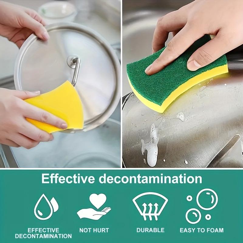 12pcs, Dishwashing High Density Sponge Magic Scrubbing Dishware Artifact Brush Bowl Cleaning Absorbent Sponge Block Scouring Pad, Kitchen Stuff, Kitchen Cleaning Gadget