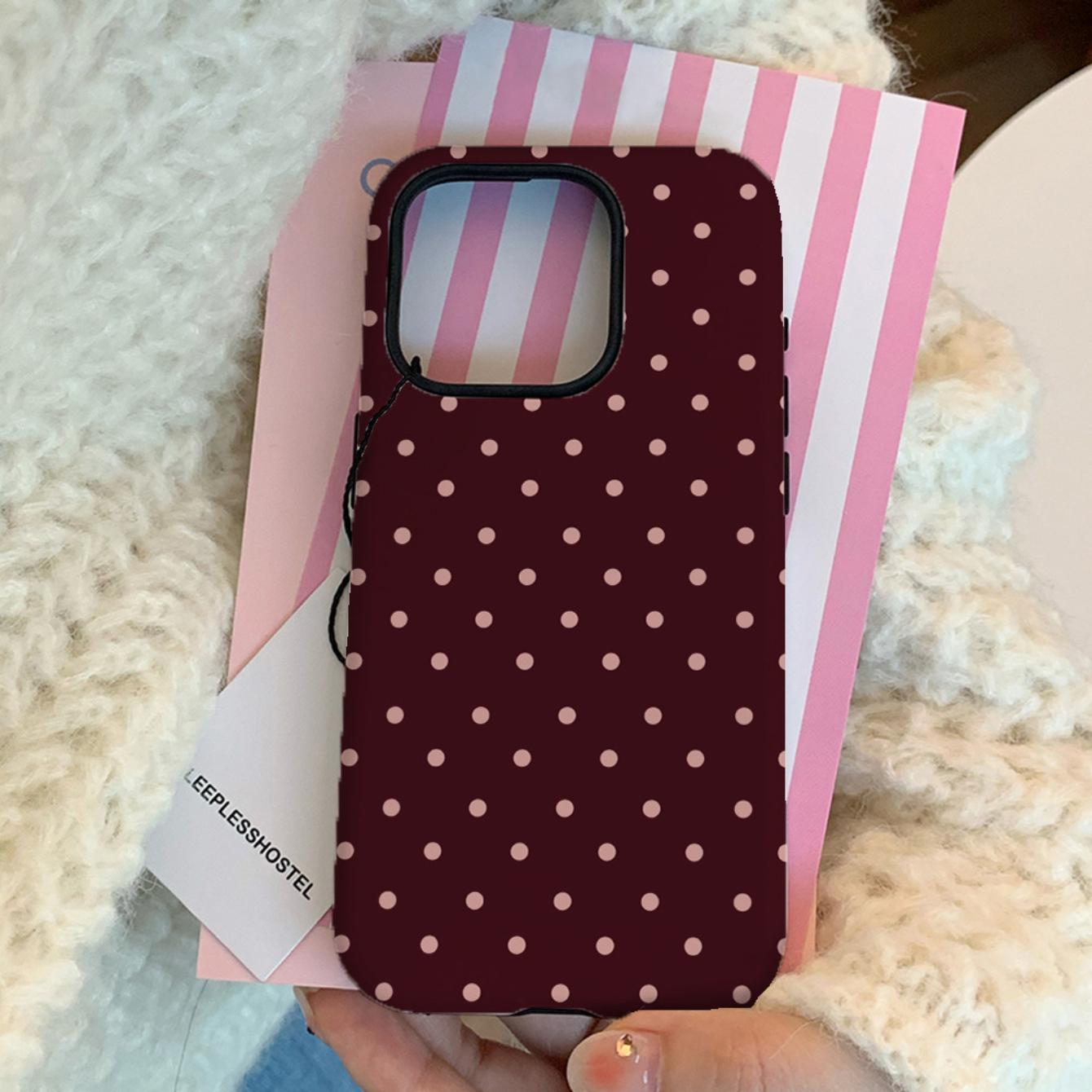 Polka-Dot iPhone Case, Shockproof Protective Cover Compatible with iPhone 17 Pro Max, 17 Air, 16 Pro, 15, 14, 13 and 12, Casing