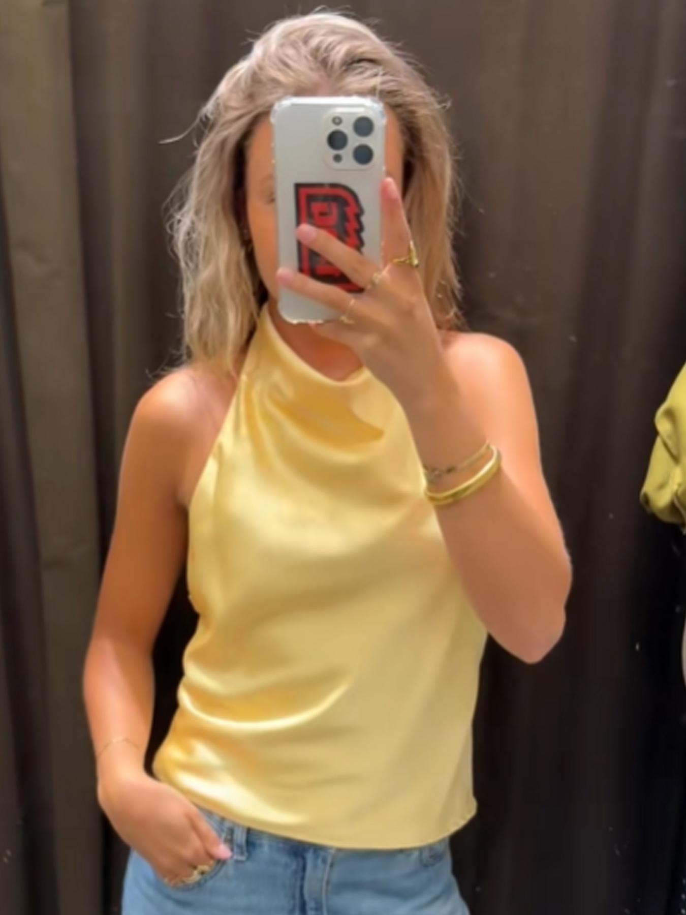 Women's Satin Halter Tops Halter Neck Y2K Sexy Corset Crop Tanks & Camis Backless Camisole Summer 2026 Ladies Fashion Backless Sleeveless Tank Tops Black White Orange Pink Yellow Brown Purple Green Top Elegant Evening Party Prom Top Women Solid Tank Top