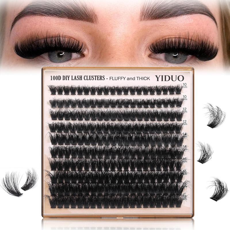 Volume Thick Lash Clusters, Fluffy Lash Clusters, 200pcs/box 10-18mm Mixed Length D Cur Lash Clusters, Wispy Individual Eyelash Extensions Clusters, DIY Volume Lash for Beginners