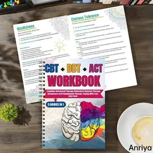 5-in-1 CBT Function Mental Wellness Journal for Adults | Cognitive Regulation, Emotional Balance, Grief Management, Calming Tutorials & Tolerance Drills, Spiral Notebook With Categorized Skill Modules