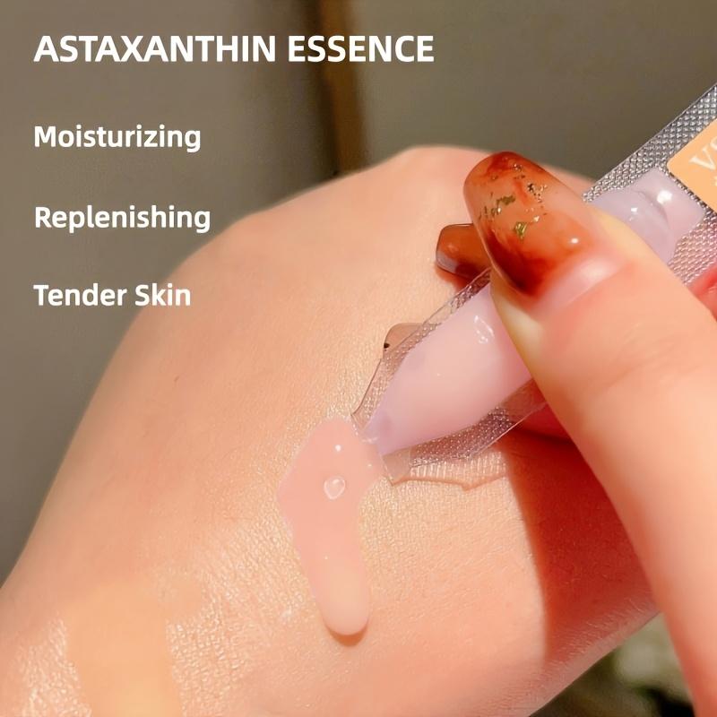30pcs Single-Use Astaxanthin Raw Serum, Moisturizing and Hydrating, Brightening and Hydrating, Firming and Lifting, for Smoother, Firmer Light Beige - Contains Rice, Alcohol-Free Formula, Suitable for Sensitive and All Types, Skincare