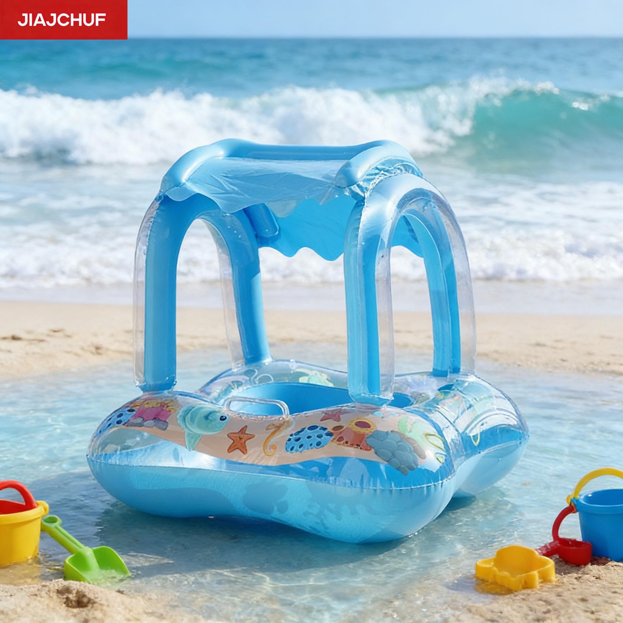 Blue Floating Tent Summer Essential, Swimming Ring, Inflatable Pool Float, Perfect for Beaches and Pools, Durable and Fun Water Accessory