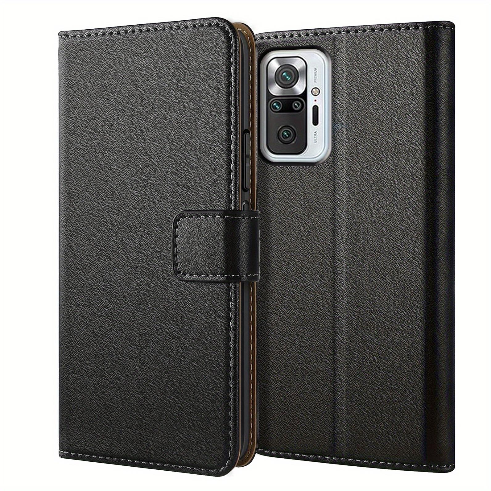 Mobile Phone Case For Xiaomi Redmi Note 10 Pro 4G / Redmi Note 10 Pro Max, With Kickstand PU Leather Card Slot Black Wallet Flip Protective Phone Case Cover