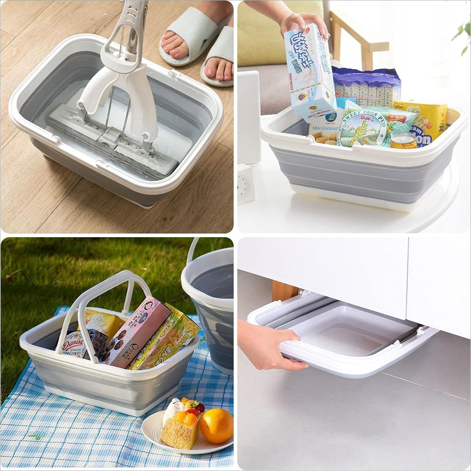 Multifunctional Foldable Laundry Basin, Portable Design with Hidden Dual Handles, Ideal for Camping, Rvs, Travel, Space Saving, Easy Cleaning