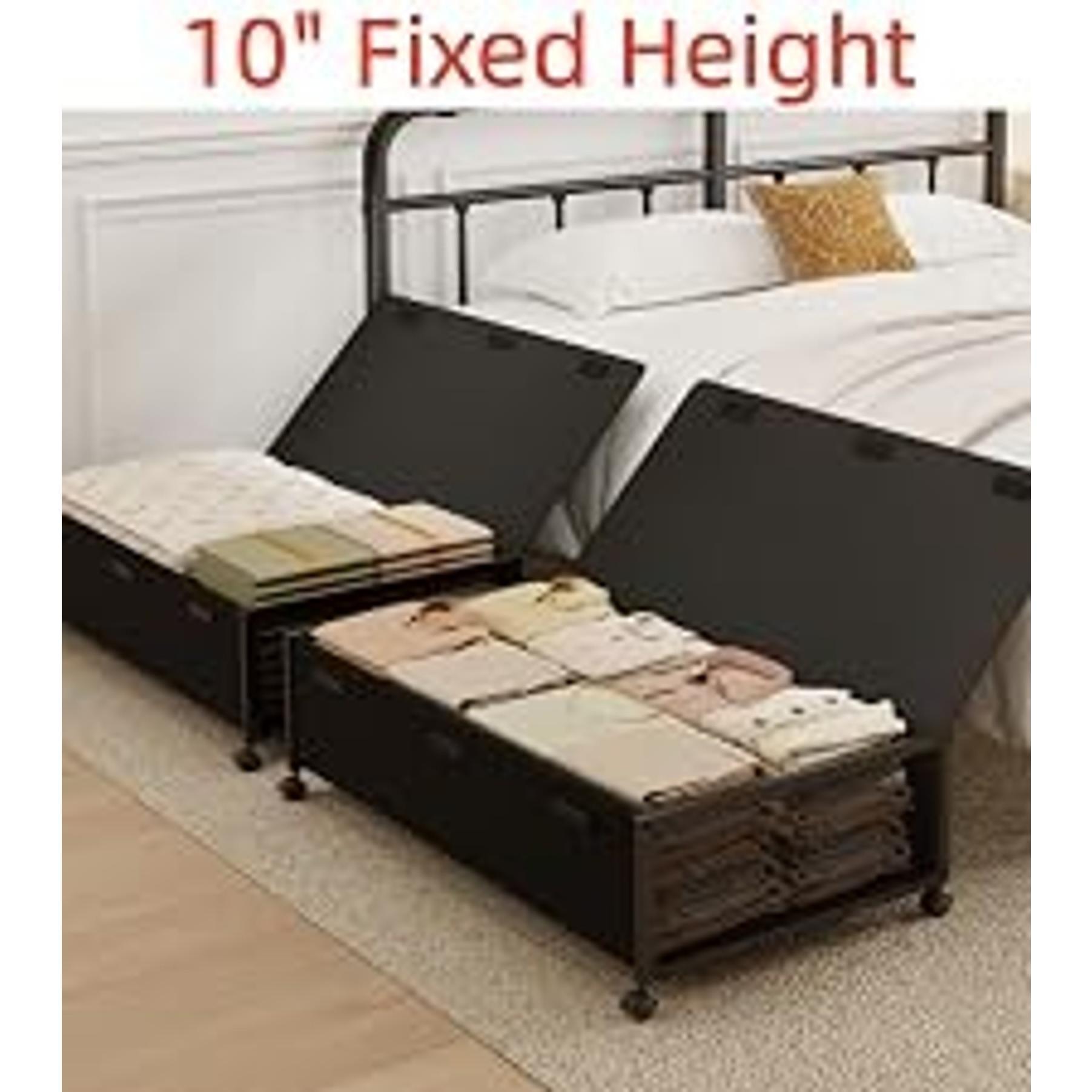 2 Pack Under the Bed Storage Containers,12 inch Height Under Bed Shoe Storage,31inch Long Underbed Storage with Wheels,Large Rolling under bed Clothes Storage Drawers with Lid for Dorm Tall,Black