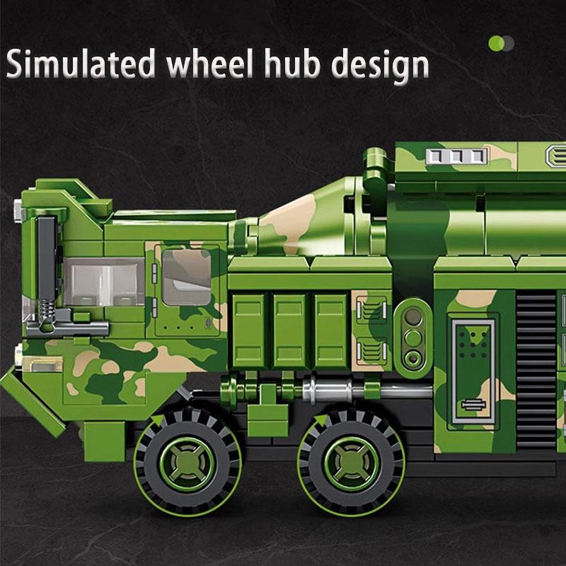 432pcs Dongfeng-21 Missile Armored Vehicle Model Kit, Military Building Blocks Toy, Educational Assembly Set for Boys, Perfect Gift for Halloween & Christmas