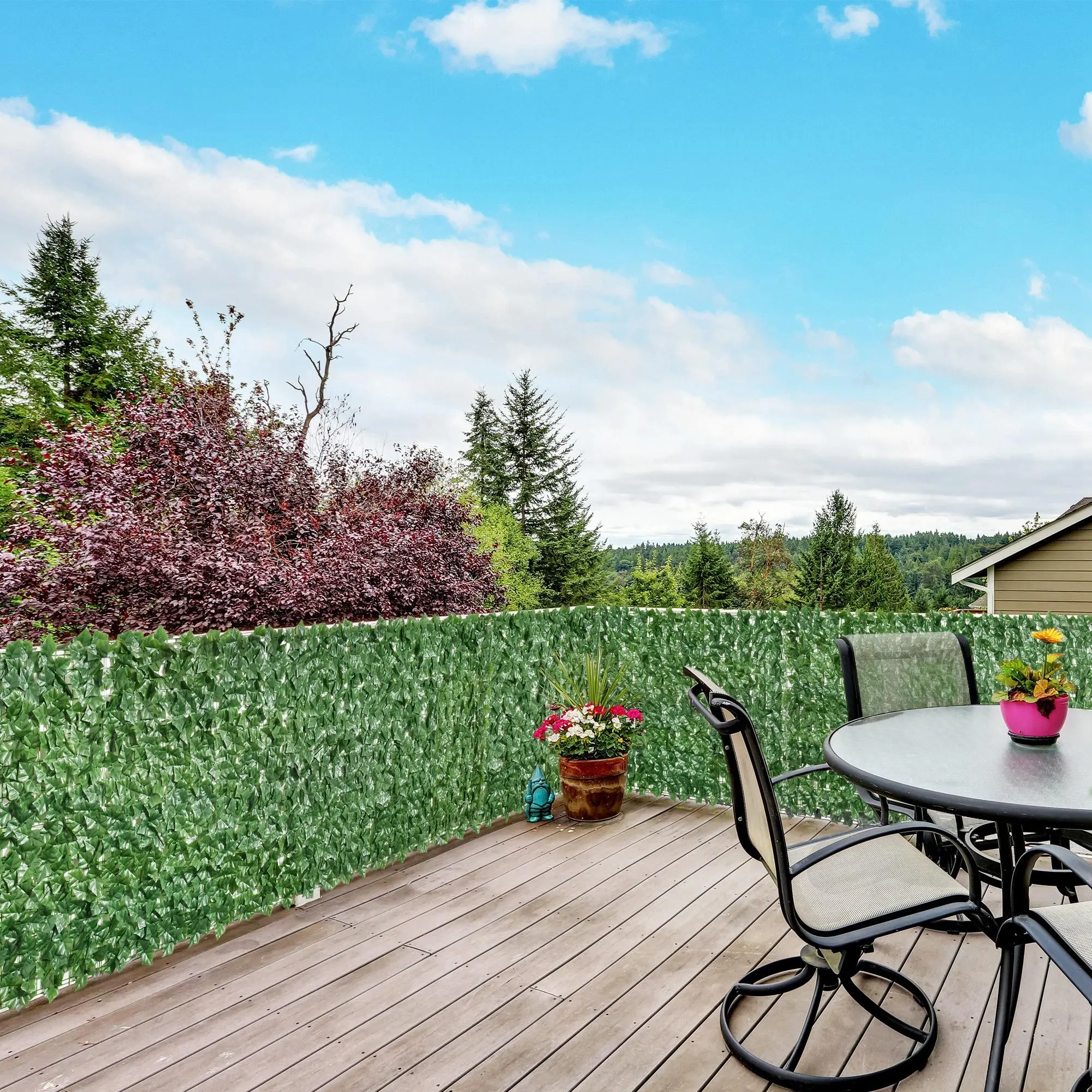 Outsunny Artificial Grass Wall Panels, 118" x 39" Faux Greenery Backdrop Wall Decor, Dark Green Vertical Garden Panels for Outdoor Fence, Patio, Balcony, Wedding, Party, Home Decoration, Privacy Screen Cover, UV Resistant Fake Grass Mat for Indoor Outdoor
