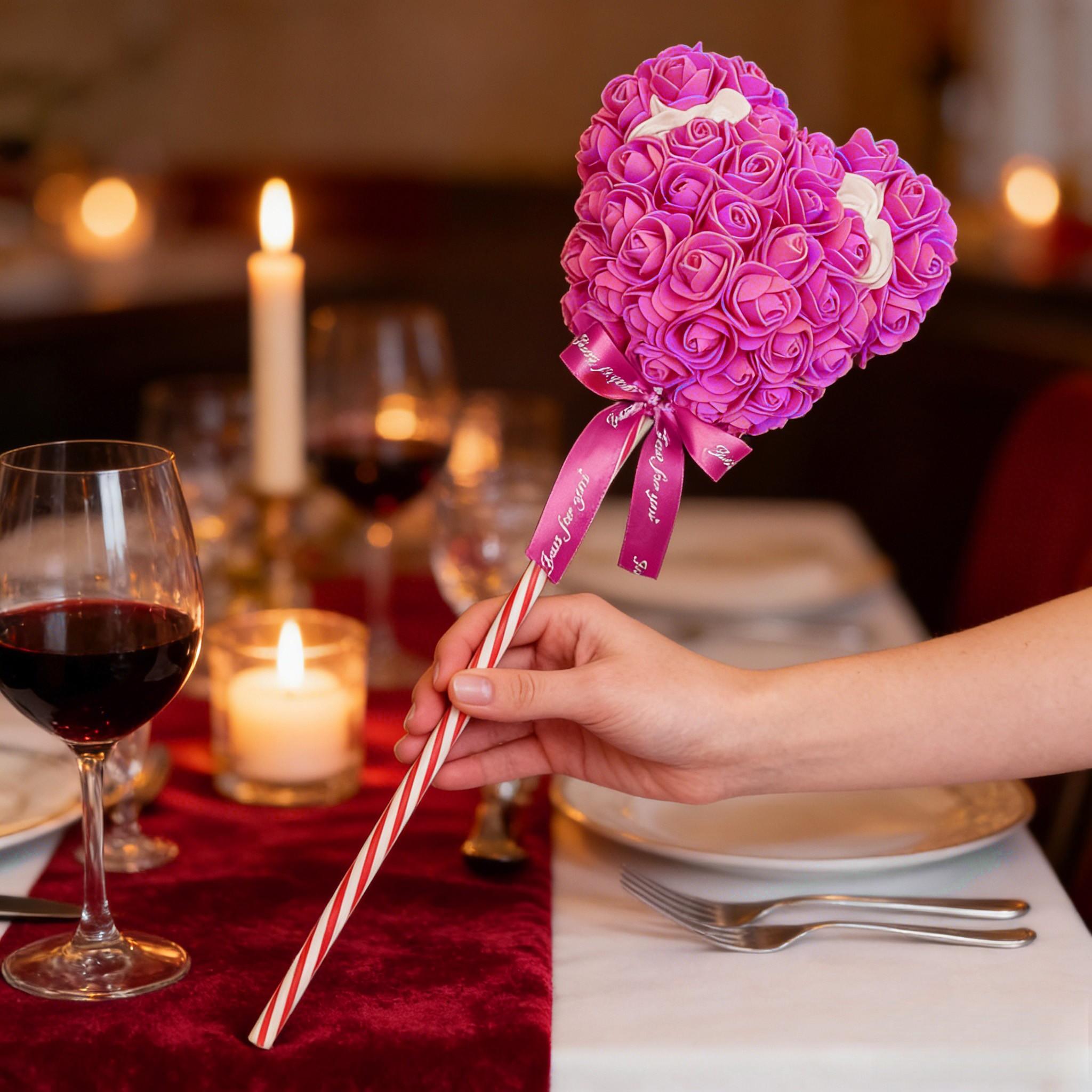 2026 Mother's Day Limited Edition Rose Bear Heart Lollipop, Artificial Eternal Rose, Romantic Gift for Valentine, Birthday, Girlfriend, Wife