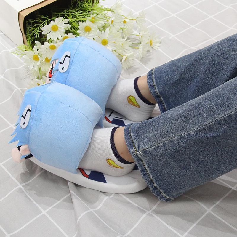 Neon Genesis Evangelion Home Slipper Cute Anime Ayanami Rei Plush Winter Warm Slippers Soft Cotton No-Slip Indoor Shoes Gift