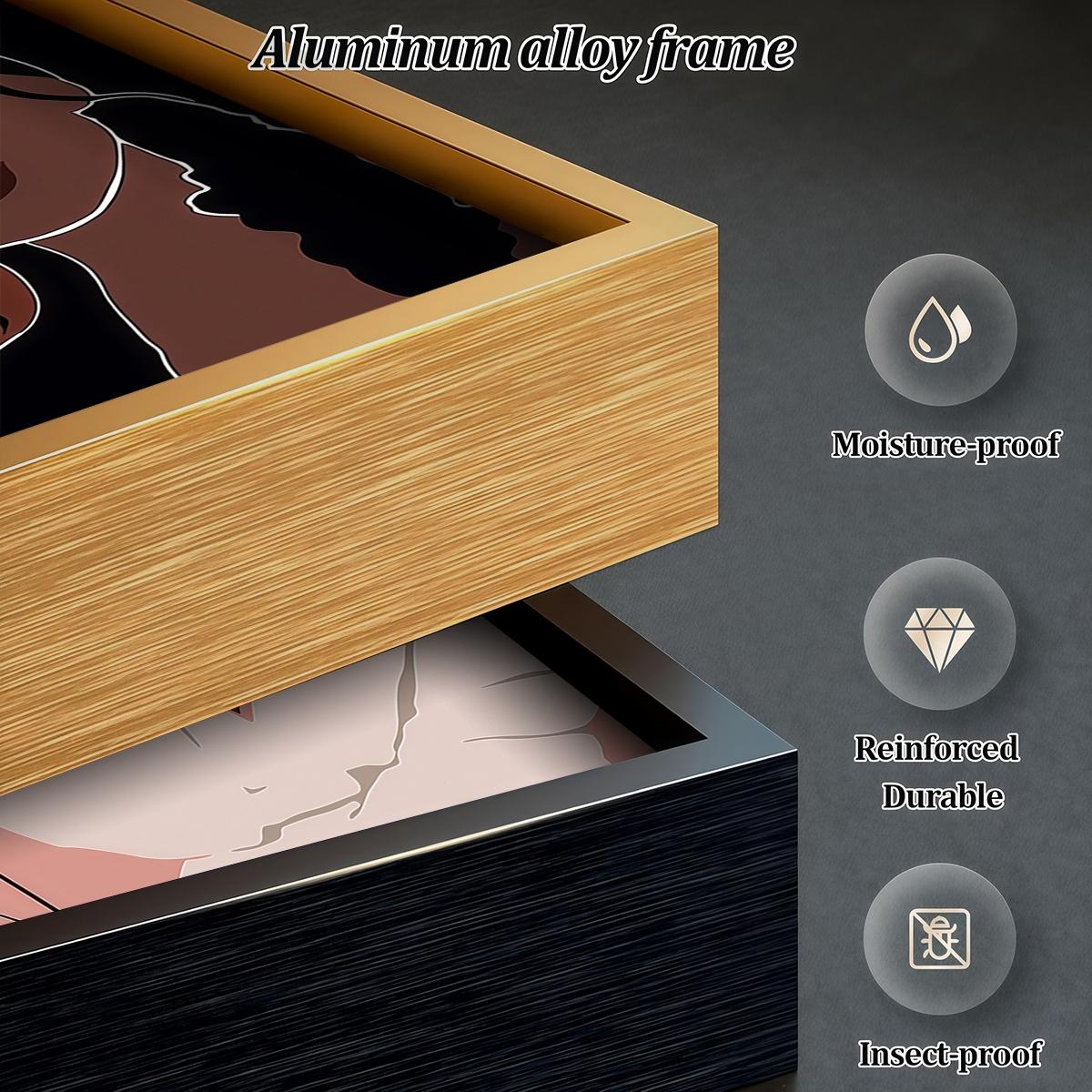 3 Counts Aluminum Alloy Framed Painting, Abstract Women Portrait Art Pictures, Home Decoration For Living Room, Bedroom, Office, Restaurant, Hallway Wall Decor, Odorless Print Artwork, Luxury Perfect Gift For Friends And Family