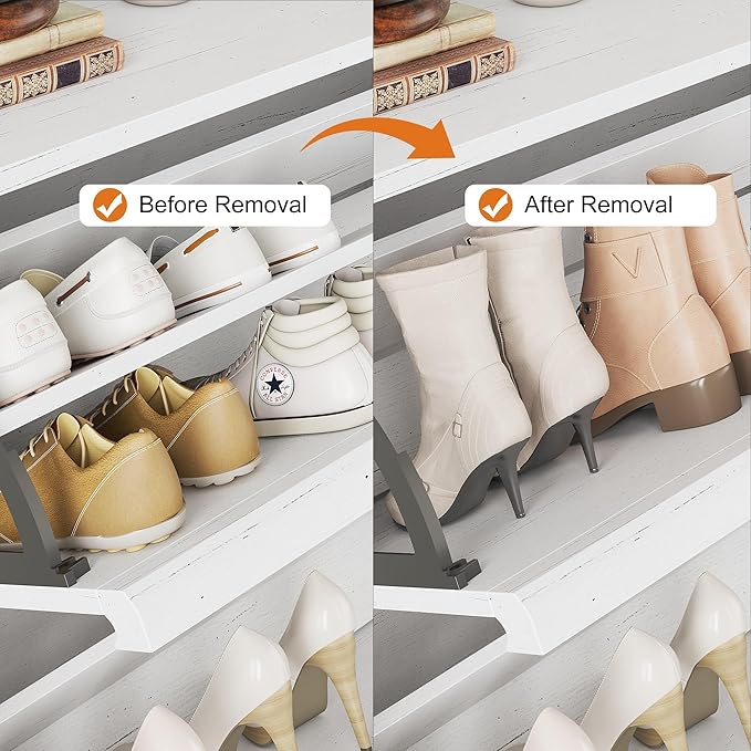 Shoe Cabinet with 4 Flip Drawers Wooden Shoe Organizer Cabinet with Adjustable Shelf Shoe Storage for Entryway Hidden Shoe Cabinet for Hallway, Living Room