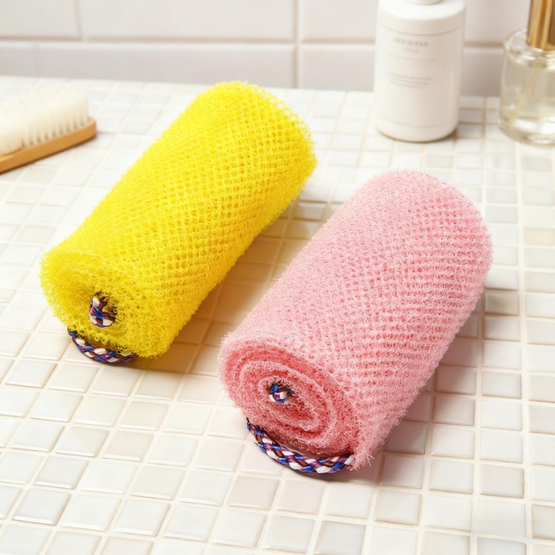 1 PC African Net Long Net Bath Exfoliating Shower Body Scrub Cloths, Lightweight Reticulate Sponge, Effective Skin Care Tool, Perfect for Everyday Use, Exfoliating Mesh, Exfoliating Net Loofah, African Net Sponges, Exfoliating Shower Scrubber