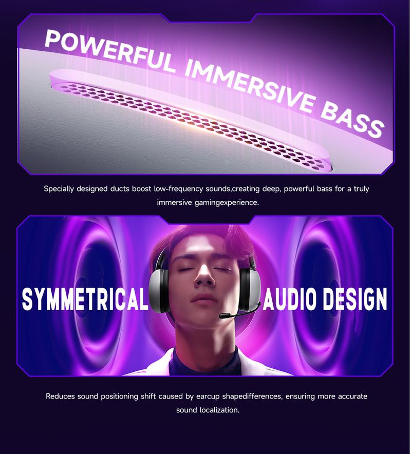 Picun UG-10A Wireless Gaming Headset - 7.1 Surround Sound, -56dB Noise Cancelling, 100H Battery Life, 40mm Drivers, Quad-Mode Connectivity (2.4G/Bluetooth/Wired), RGB Lighting, HD Mic for PC/PS4/PS5