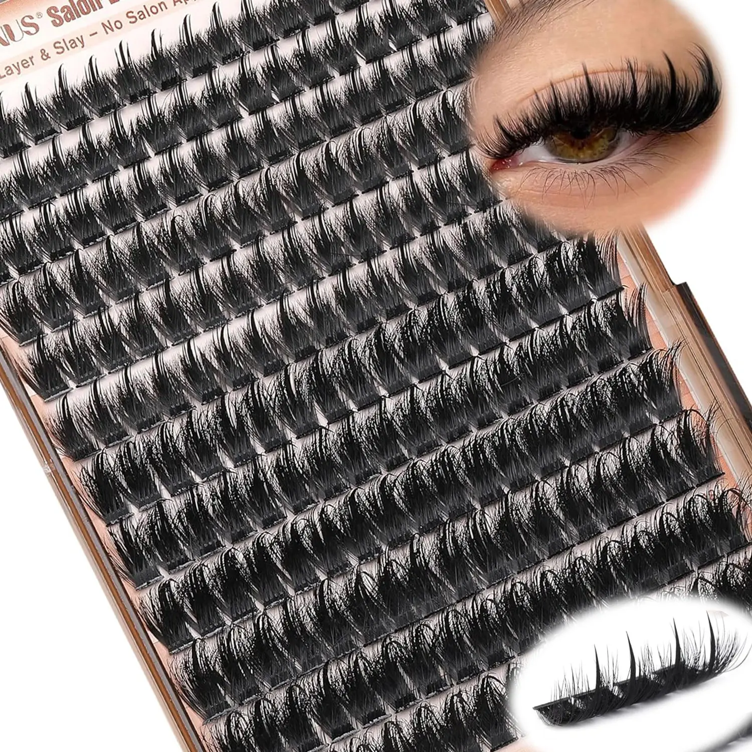 Pupilpop Manga Lash Clusters With Spikes, Spiky Eyelash Clusters, Wispy Cluster Eyelash Extensions, Full-Volume Anime Eyelashes Clusters, Reusable Faux Mink Fairy Individual Lash Extensions (D Curve, 12–18 mm, 204 pieces)
