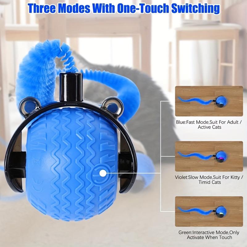 Pet automatic obstacle avoidance toy ball, Automatic Rolling Ball, interactive smart cat toy with collision detection - USB charging, can realistically simulate the tail movements of all cat breeds
