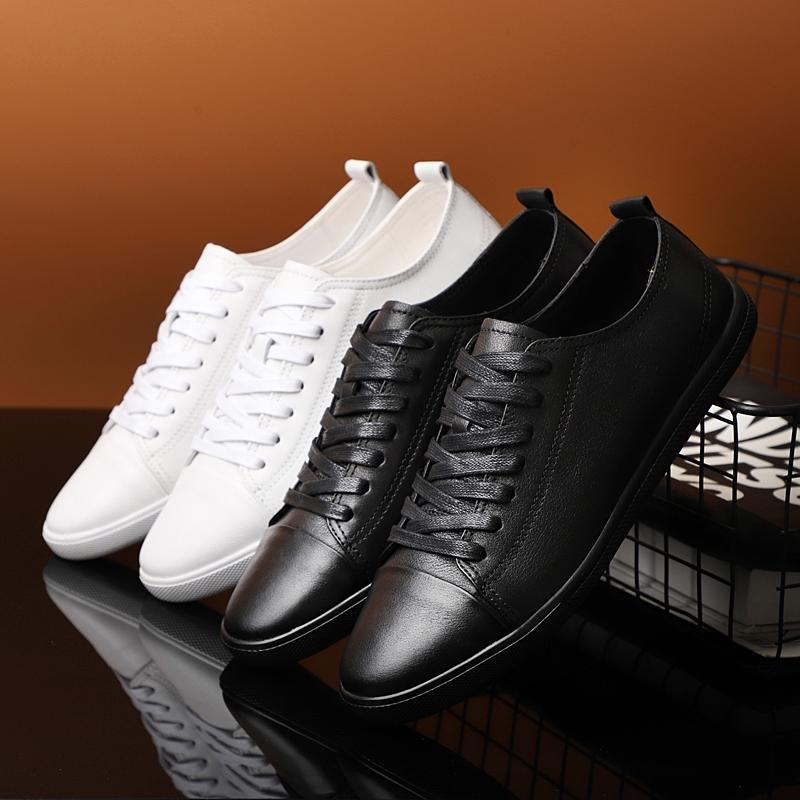 Men & Women High-End Cow Leather Shoes, Lightweight Soft Sole Non-Slip Footwear, Versatile Casual  for Daily Wearfor All Seasons