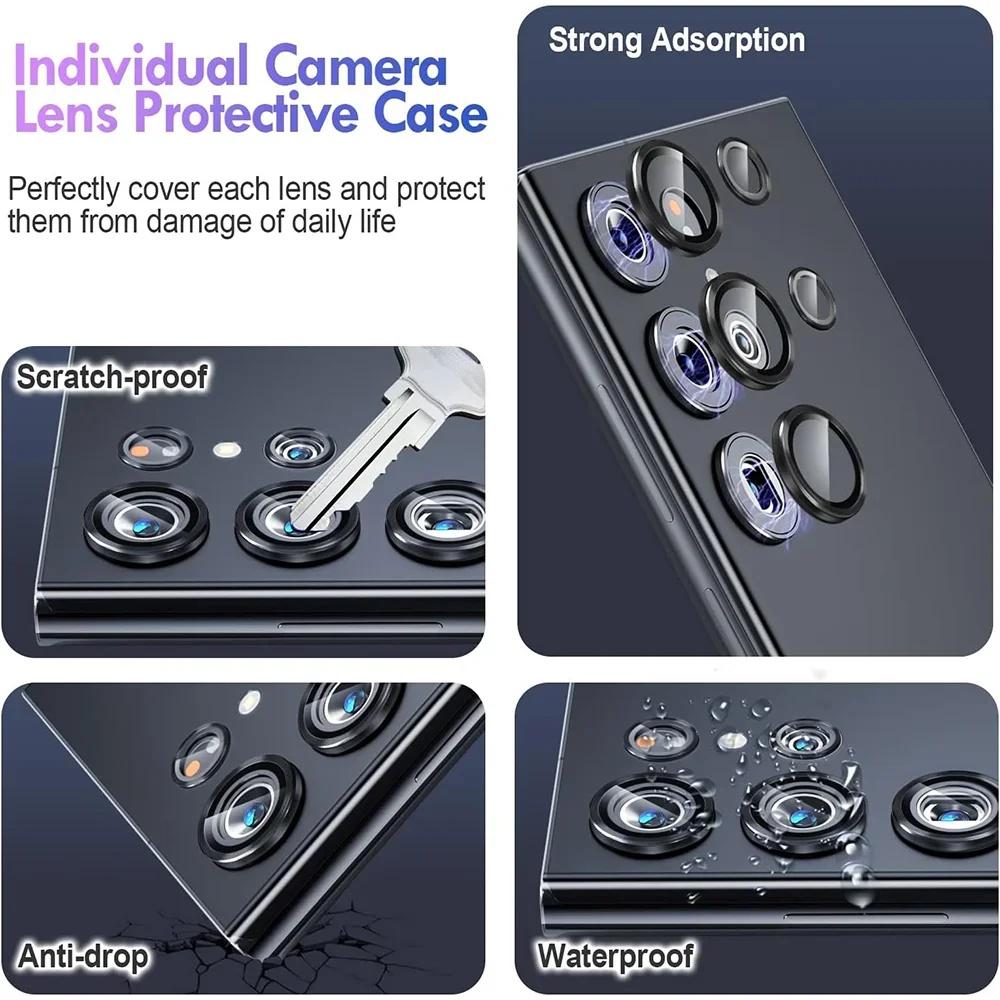 Camera Metal Lens Ring Glass Case For Samsung Galaxy S26 Ultra S25U S24 S23 Plus S22 Camera Lens Screen Protector Lens Cover