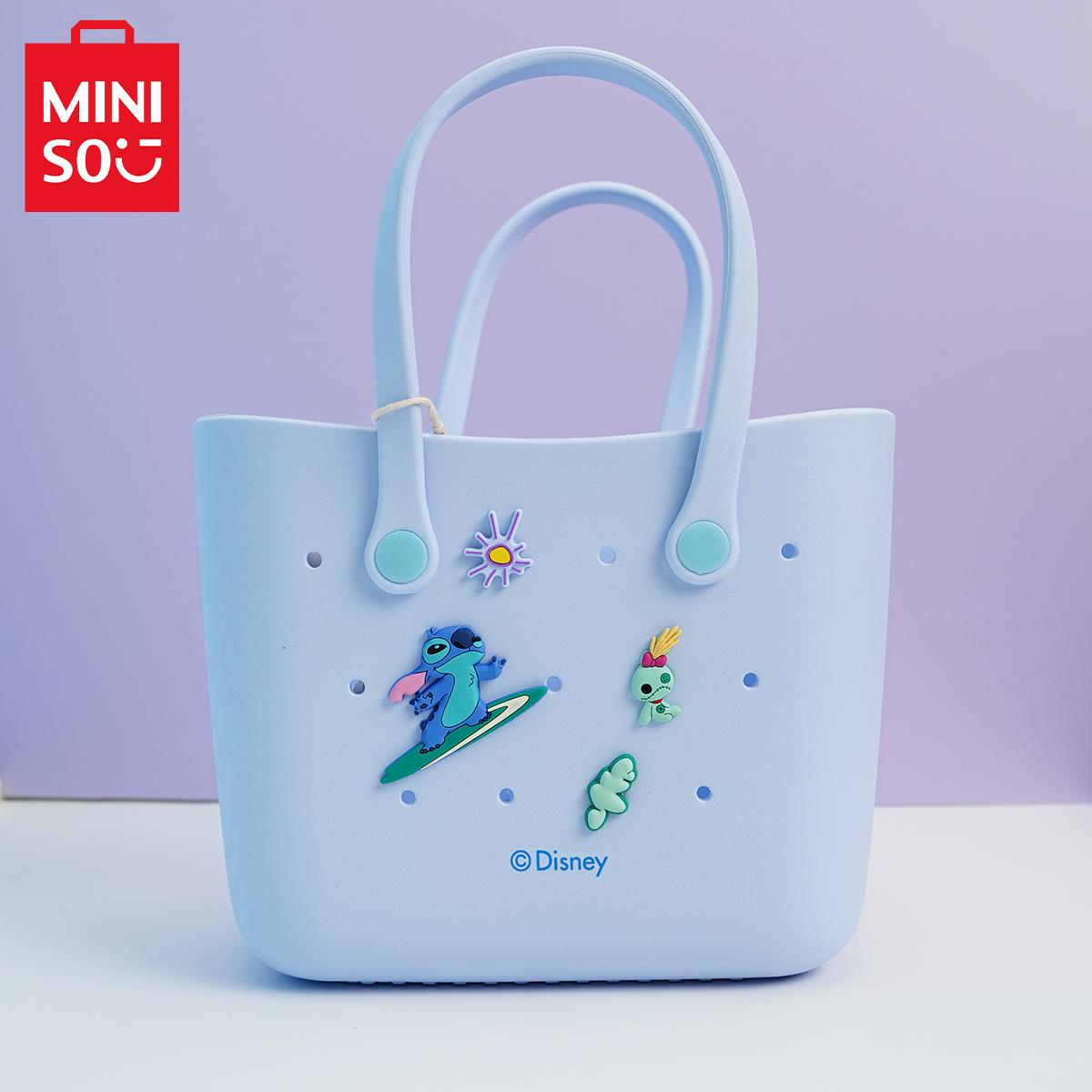 MINISO x Disney Medium Size Women Handbag - EVA Material Cute Design Durable Totebag Gift Halloween Basket Camping Strawberry Bear lotso Marie Cat Stitch Lucifer