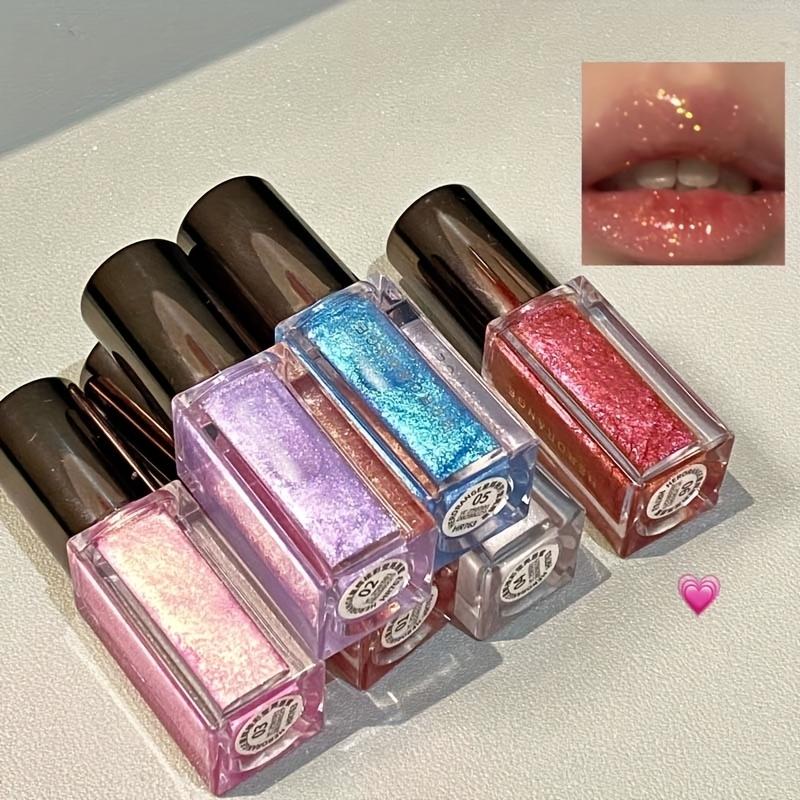 Shimmering Glitter Lip Gloss, Radiant Metallic Pearl Finish, Shiny Makeup Effect with Long-Lasting, Non-Sticky Formula, Suitable for All Skin Types