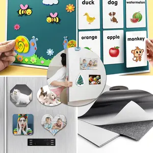 5 Sheets DIY Magnetic Paper, A4 Size Self-Adhesive Magnet Tape, 8.3 X 11.7 Inches, Ideal for Crafts, Photos, Signs, Whiteboard Magnets