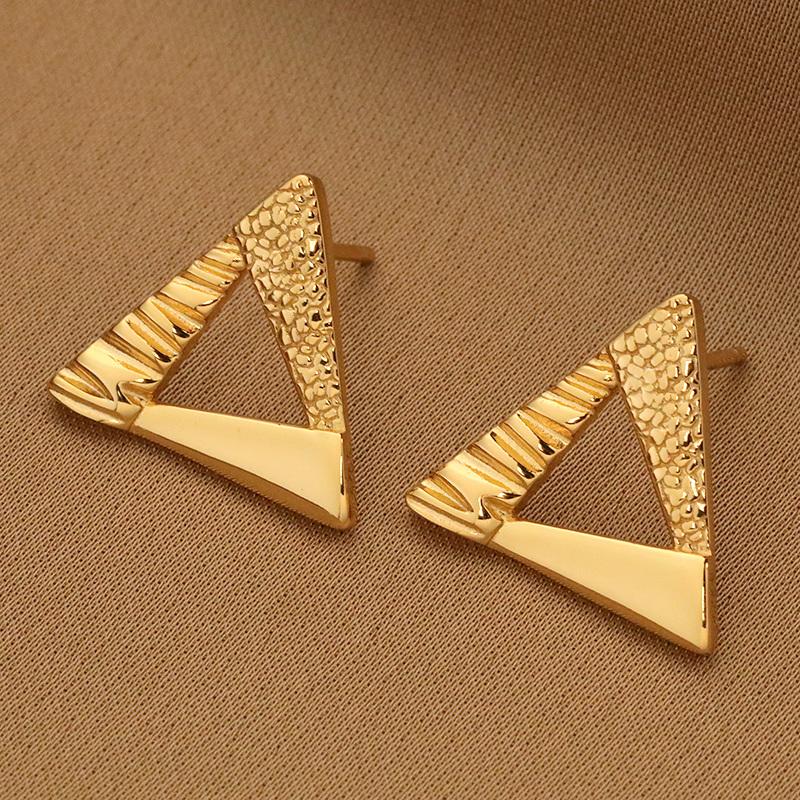 925 Sterling Silver Triangle Shape Earrings Donut Earrings