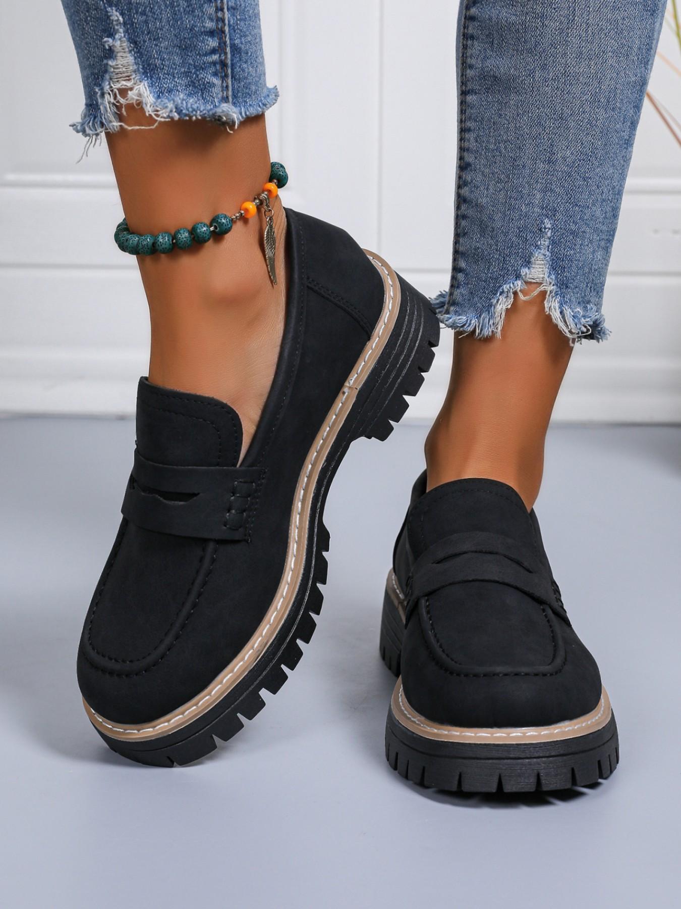 Women’s Thick Sole Comfort Shoes Wide Toe Lace-Up Flats - TikTok Shop