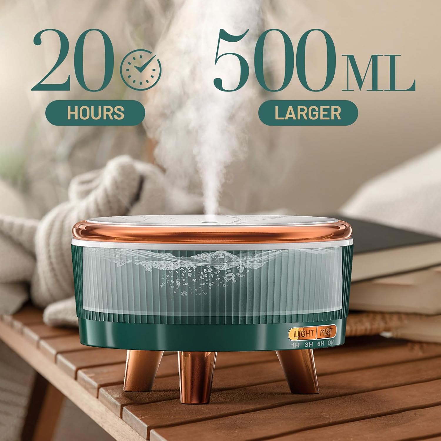 500ML Large Capacity Aromatherapy diffuser, Essential Oil Diffuser, Ultrasonic Aromatherapy Machine With 7 Color LED Lamp, With Remote Control, Cold Mist Humidifier, Timing Spray, Automatic Shutdown
