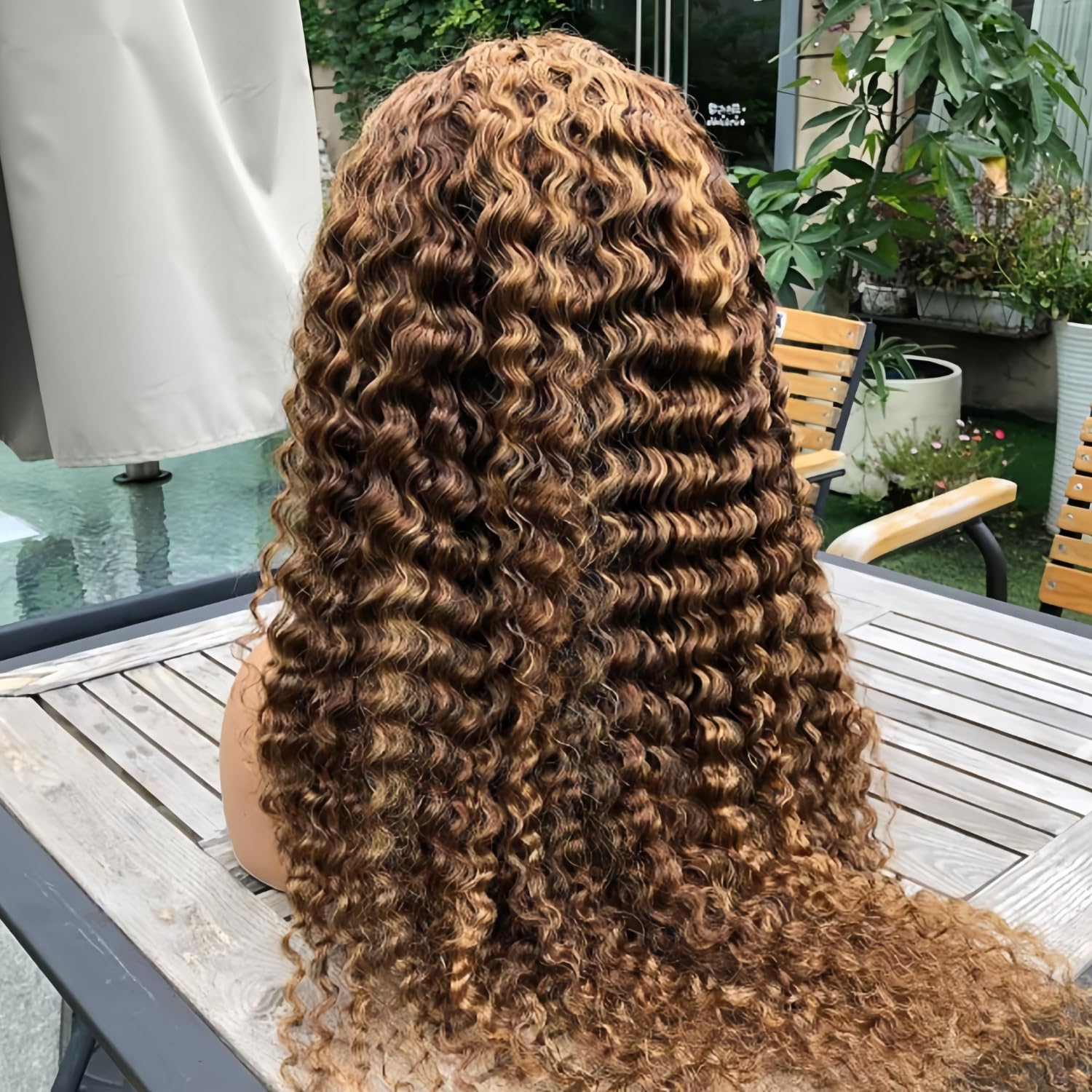 4/27 Highlight Lace Front Wigs Human Hair Pre Plucked Bleached Knots 180% Density 13x4 HD Ombre Honey Blonde Deep Wave Human Hair Wigs with Baby Hair 30inch