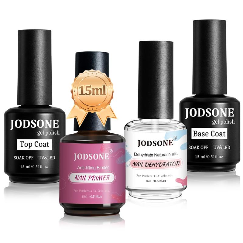 JODSONE New Upgrade Bottles of 15ml Base Top Coat Long Lasting and Easy to Apply Large Bottle, combination for uv light cure nail polish. JODSONE New Upgrade Bottles of 15ml Base Top Coat Long Lasting and Easy to Apply Large Bottle, combination for uv light cure nail polish.