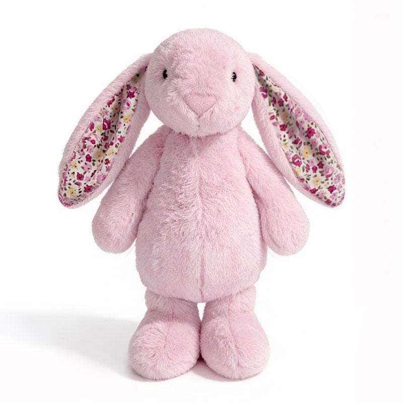 Cute Rabbit Plush Toy, Floral Lop-Eared Bunny Plush Doll, Childhood Stuffed Animal, Birthday Gift, Christmas Gift for Children, Home Decoration