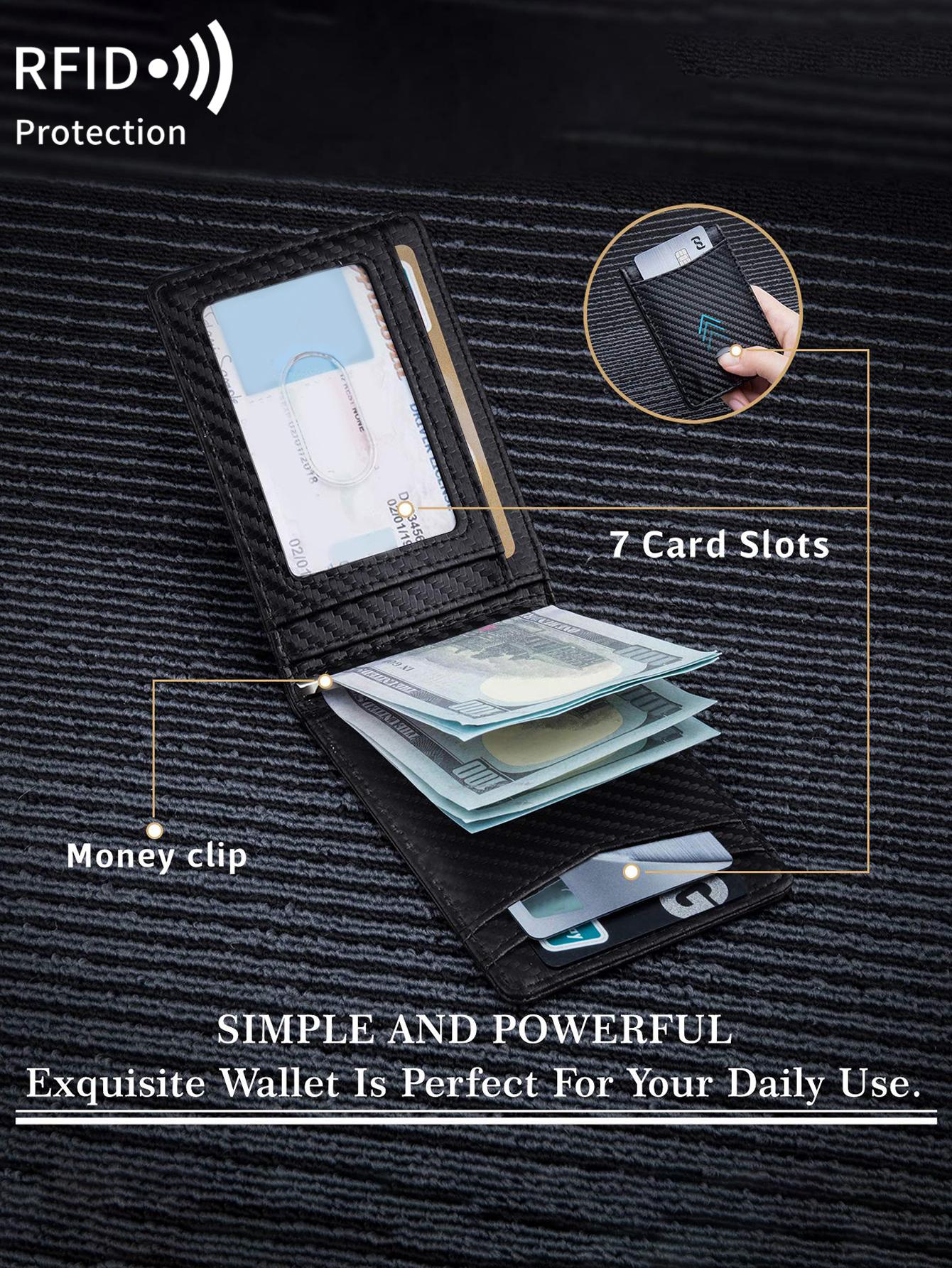 Men's Slim Wallet with RFID Blocking, Stylish Card Holder for Daily Use and Travel, Perfect Gift for Him