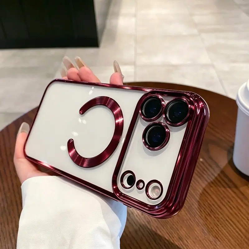 Luxury Magnetic Wireless Charging Clear TPU Case, Ultra Thin Shockproof Unisex Cover with Multiple Colors for iPhone 18/17/16/15/14/13/12/11 Air/Plus/Pro/Pro Max