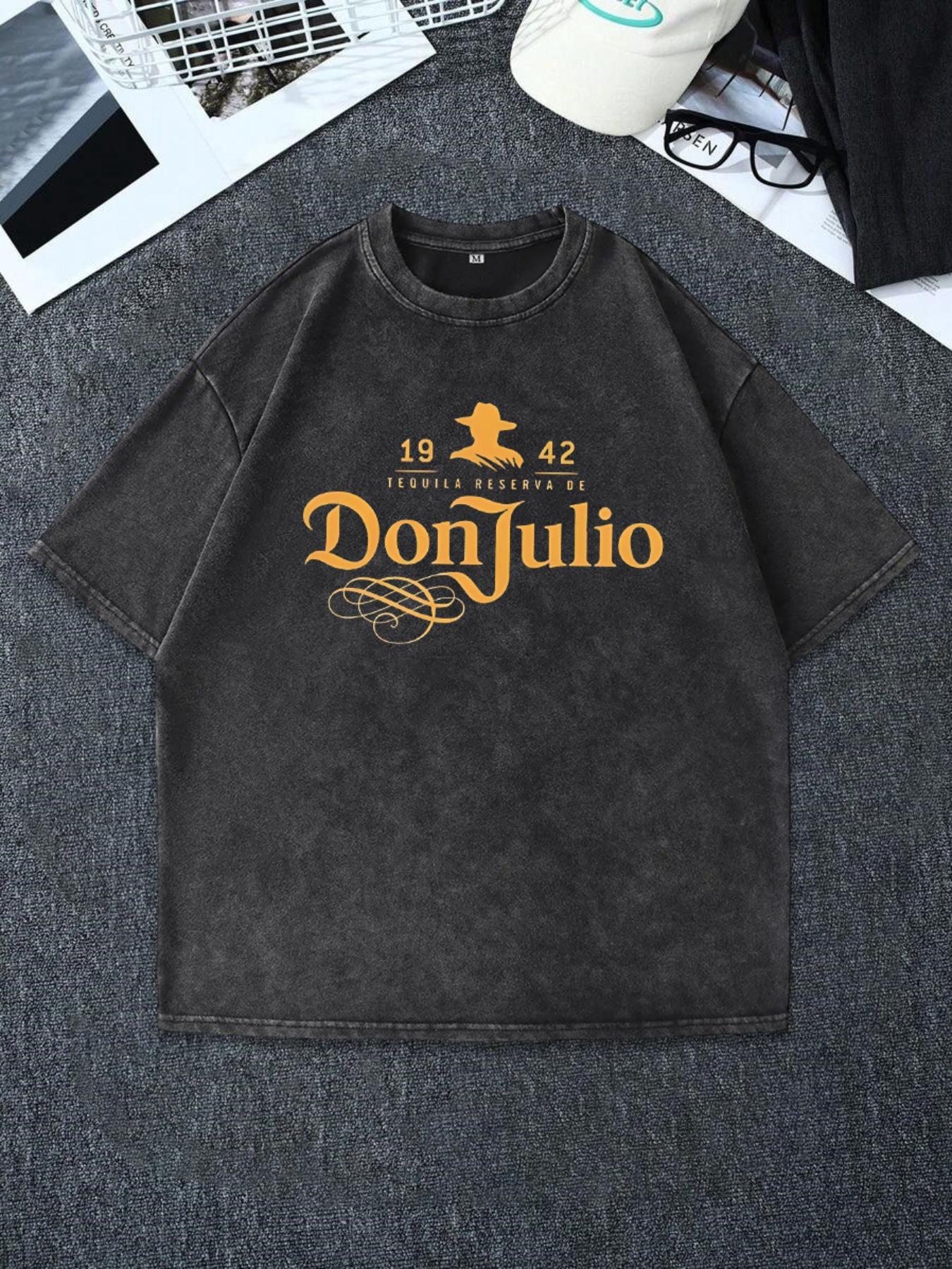 Men's Vintage Graphic Print Round Neck Tee, Regular Fit Casual Short Sleeve T-shirt, Men's Summer Top for Daily Wear, Tropical, Cotton